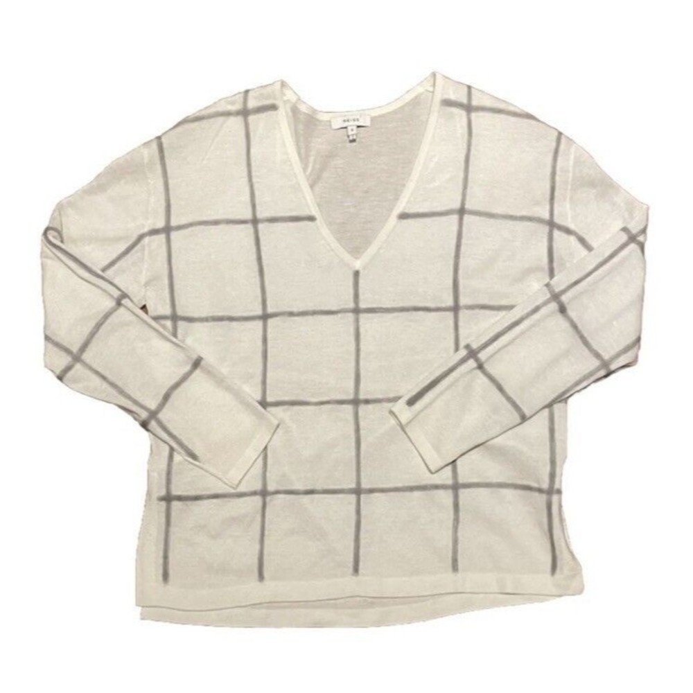 Reiss Alegria Sweater‎ Window Pane Embroidery Women’s Size S